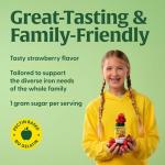 MegaFood Iron Energy Gummies, Iron Supplement for Women, Men, Teens & Kids with Vitamin B12 & B6, Vitamins, from The Makers of Blood Builder Supplement, Strawberry Flavor, 60 Count