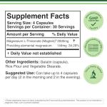 Magnesium L Threonate, Magtein™, Sleep and Cognitive Support – High Absorption – Most Bioavailable Form of Magnesium – 2,000 mg – 120 Capsules