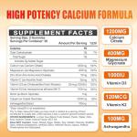Calcium 1200 mg with Vitamin D3 Gummies for Adults - Calcium Citrate with Vitamin D3 K2, Magnesium, Zinc, Boron, Copper and Ashwagandha - Extra Absorption Calcium Supplement for Women Men
