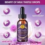 Milk Thistle Extract Drops for Liver Cleanse Detox & Repair, Liver Supplement with Dandelion Root, Artichoke and Turmeric, All-Natural Herbal Liver Support Supplement, Vegan, Non-GMO, 2 FL OZ