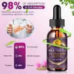Milk Thistle Extract Drops for Liver Cleanse Detox & Repair, Liver Supplement with Dandelion Root, Artichoke and Turmeric, All-Natural Herbal Liver Support Supplement, Vegan, Non-GMO, 2 FL OZ