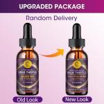 Milk Thistle Extract Drops for Liver Cleanse Detox & Repair, Liver Supplement with Dandelion Root, Artichoke and Turmeric, All-Natural Herbal Liver Support Supplement, Vegan, Non-GMO, 2 FL OZ