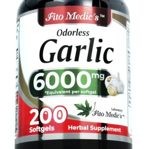 FITO MEDIC'S Lab | Garlic Supplements | Garlic Pills | 6000 mg Equivalent 200 Capsules | Odorless Garlic | Odorless Garlic Softgels | Ultra high Absorption