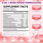 Calcium Citrate Gummies 1000mg w/Vitamin D3, High Absorption Calcium Supplement for Women & Men, Plus Magnesium, Potassium, Zinc for Muscle & Immune, Sugar-Free, Raspberry Flavor, 60 Count