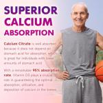 Calcium Citrate Gummies 1000mg w/Vitamin D3, High Absorption Calcium Supplement for Women & Men, Plus Magnesium, Potassium, Zinc for Muscle & Immune, Sugar-Free, Raspberry Flavor, 60 Count