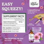 Wild & Organic Echinacea Drops - Immune Support Supplement with Echinacea Angustifolia - Liquid Root Extract Tincture - Vegan, Sugar & Alcohol-Free - 4 fl oz