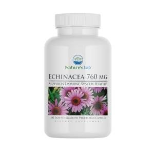 Nature's Lab Echinacea 760mg Dietary Supplement - Powerful All Natural Immune System Support - Non-GMO, Gluten Free - 100 Capsules (50 Day Supply)