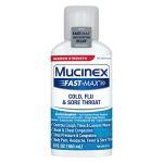 Mucinex FastMax Cold Flu Sore Throat Relief Liquid Fluid Ounce, 6 Fl Oz
