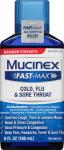 Mucinex FastMax Cold Flu Sore Throat Relief Liquid Fluid Ounce, 6 Fl Oz