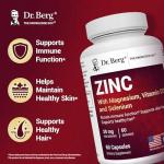 Dr. Berg Zinc 30mg Enhanced with Magnesium, Vitamin D3, Selenium, & Copper - Zinc Supplements for Men & Women - Chelated Zinc for Immune, Skin, Hair, & Nails Support* - 60 Capsules
