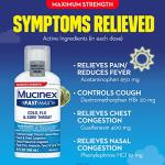 Mucinex FastMax Cold Flu Sore Throat Relief Liquid Fluid Ounce, 6 Fl Oz