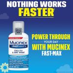 Mucinex FastMax Cold Flu Sore Throat Relief Liquid Fluid Ounce, 6 Fl Oz