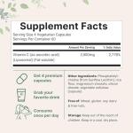 Liposomal Vitamin C 2,500mg, 240 Veggie Capsules | Highly Bioavailable Fat Soluble Form | Immune Support & Antioxidant Supplement | Liposomal Delivery for Superior Absorption | Non-GMO, Gluten Free