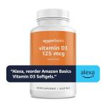 Amazon Basics - Vitamin D3, 125 mcg, 60 Softgels (1 per serving), Gluten Free