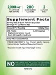 Nature's Truth Milk Thistle Supplement | 2000mg | 200 Capsules | Non-GMO and Gluten Free Seed Extract | Silymarin Marianum