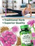 Nature's Truth Milk Thistle Supplement | 2000mg | 200 Capsules | Non-GMO and Gluten Free Seed Extract | Silymarin Marianum