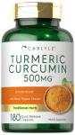 Carlyle Turmeric Curcumin Supplement 500 mg | 180 Capsules | with Black Pepper Extract | Non-GMO & Gluten Free
