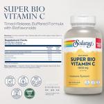 Solaray Super Bio Buffered Vitamin C 1000mg, Two-Stage, Timed Release Vitamin C with Bioflavonoids, Immune Support Supplement - High Absorption, Vegan, 60 Day Guarantee, 180 Servings, 360 VegCaps 140