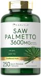 Carlyle Saw Palmetto for Men and Women | 3600 mg | 250 Capsules | Herb Extract Supplement | Serenoa Repens | Non-GMO and Gluten Free