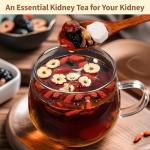 Kidney Tea Formula Ginseng Six Treasure Tea - Natural Chinese Traditional Herbal Ginseng Five Treasures Kidney Detox Cleanse Teabag For Men Women (30 Bags/1 Pack)