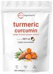 Turmeric Curcumin Supplement with Black Pepper & Ginger 3,000mg, 300 MCT Oil Softgels | 95% Curcuminoids | High Absorption | Healthy Joint Support for Men & Women | Non-GMO