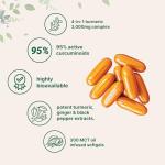 Turmeric Curcumin Supplement with Black Pepper & Ginger 3,000mg, 300 MCT Oil Softgels | 95% Curcuminoids | High Absorption | Healthy Joint Support for Men & Women | Non-GMO