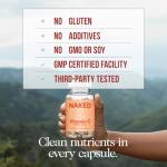 NAKED Vitamin C - 500mg Ascorbic Acid Capsules with Citrus Bioflavonoids - Daily Antioxidant and Immune Support* Made in USA - Vegan, Non-GMO - 90 Capsules