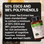 NatureWise Green Tea Extract Capsules 1000 mg - 50% EGCG & 98% Polyphenols - Extra Strength Green Tea Pills - Antioxidants for Heart Health & Energy - Vegan, Non-GMO - 90 Count[45-Day Supply]