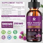 Milk Thistle Supplement for Liver Cleanse Detox & Repair, Liver Detox Drops with Organic Milk Thistle Seed, Artichoke Extract, Dandelion, Turmeric and Vegan, Non-GMO, Gluten-Free (2 Pack, 1 Fl Oz)