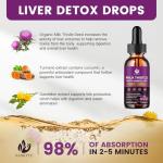 Milk Thistle Supplement for Liver Cleanse Detox & Repair, Liver Detox Drops with Organic Milk Thistle Seed, Artichoke Extract, Dandelion, Turmeric and Vegan, Non-GMO, Gluten-Free (2 Pack, 1 Fl Oz)