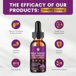 Milk Thistle Supplement for Liver Cleanse Detox & Repair, Liver Detox Drops with Organic Milk Thistle Seed, Artichoke Extract, Dandelion, Turmeric and Vegan, Non-GMO, Gluten-Free (2 Pack, 1 Fl Oz)