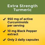 Nature Made Extra Strength Turmeric Curcumin with Black Pepper, 1000mg extract (950mg Curcuminoids) per serving, Supports Healthy Inflammation Response, 60 Vegetarian Capsules, 30 Day Supply