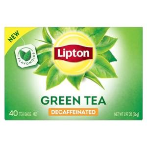 Lipton Decaffeinated Green Tea Bags, Unsweetened Teabags for Decaf Hot Tea or Decaf Iced Tea with Flavonoids, 40 Total Tea Bags