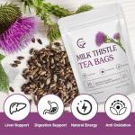 Organic Milk Thistle Tea Bags, Liver Support Herbal Tea, Caffeine Free, 30 Tea Bags