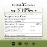 Herbal Roots Milk Thistle Capsules | Extra Strength 80% Silymarin Herbal Supplement | Made with Pure Organic Milk Thistle | Vegan and GMO Free