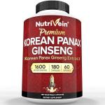 Nutrivein Korean Red Panax Ginseng 1600mg – Extra Strength Formula – 180 Capsules – Boost Energy, Mental Focus & Immune Health Naturally