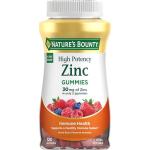 Nature's Bounty Zinc Gummies, Immune Support Gummies, Supports Skin & Antioxidant Health, Mixed Berry, 30mg, 120 Count