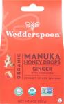 Wedderspoon Organic Manuka Honey Drops, Ginger & Echinacea, 20 Count (Pack of 1) | Genuine New Zealand Honey | Perfect Remedy For Dry Throats
