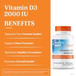 Doctors BEST Vitamin D3 2000 IU, Supports Heart, Bones, & Immunity, Non-GMO, Gluten Free, Soy Free 180 Softgels