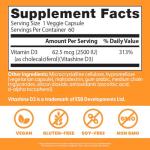 Doctors Best Vegan D3 2500 IU (Vitashine), Plant Sourced Vitamin D3, Non-GMO, Gluten Free, Soy Free, Vegan 60 Veggie Caps