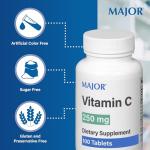 MAJOR Vitamin C 250 Mg - Dietary Supplement - 100 Tablets (1 Pack)