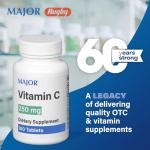 MAJOR Vitamin C 250 Mg - Dietary Supplement - 100 Tablets (1 Pack)