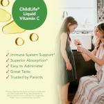 CHILDLIFE ESSENTIALS Liquid Vitamin C - Pure Vitamin C Liquid Supplement for Kids, Immune System Support, Natural Orange Flavor, 4 Fl Oz (Pack of 2)