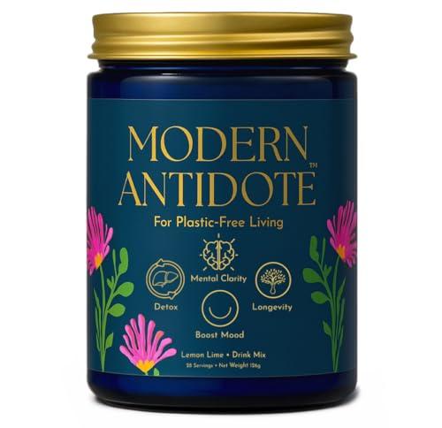 Modern Antidote Microplastic Detox - Sulforaphane, Milk Thistle & NAC Daily Drink Mix for Detoxing, Skin Aging Support, Brain Fog, Liver Support, Energy & Focus - 1 Tbsp/Serving - 28 Servings
