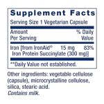 Life Extension Iron Protein Plus, Iron Protein succinylate, absorbable Iron Supplement for Whole-Body Health, Non-GMO, Gluten-Free, Vegetarian, 100 Capsules