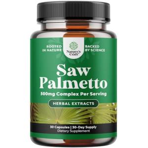 Extra Strength Saw Palmetto Extract - Advanced Herbal Complex for Hair Health and Urinary Support with Plant Sterols & Flavonoids - Potent Herbal Supplement with 500mg per Serving - 30 Capsules