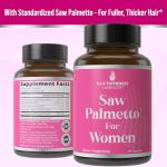 Saw Palmetto for Women. Womens Hair Growth Supplement Standardized for Potency, Consistency & Absorption. DHT Blocking Hair Vitamins with Biotin, Zinc, and More. Clean, Non-GMO, Vegan Supplement