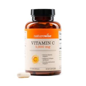 NatureWise Vitamin C 1000mg Capsules - Extra Strength Vegan Vitamin C for Daily Antioxidant & Immune Support - Non-GMO, USA Manufactured - 120 Capsules[120-Day Supply]
