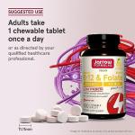 Jarrow Formulas Methyl B-12 1000 MCG and Methyl Folate 400 MCG, Extra Strength, Cellular Energy Metabolism and Cardiovascular Health Formula(1) With P-5-P, 100 Chewable Tablets, Up to a 100 Day Supply