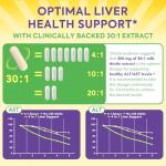 Surebounty 4-in-1 Milk Thistle Complex, 9000 mg Strength, 30X Concentrated Seed Extract, with Dandelion, Choline, Zinc, Fatty Liver Supplements, Liver Support, Non-GMO, 90 Veggie Caps, 3 Month Supply